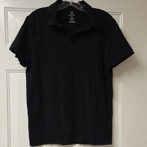 H&M Men's Polo Shirt in Deep Black